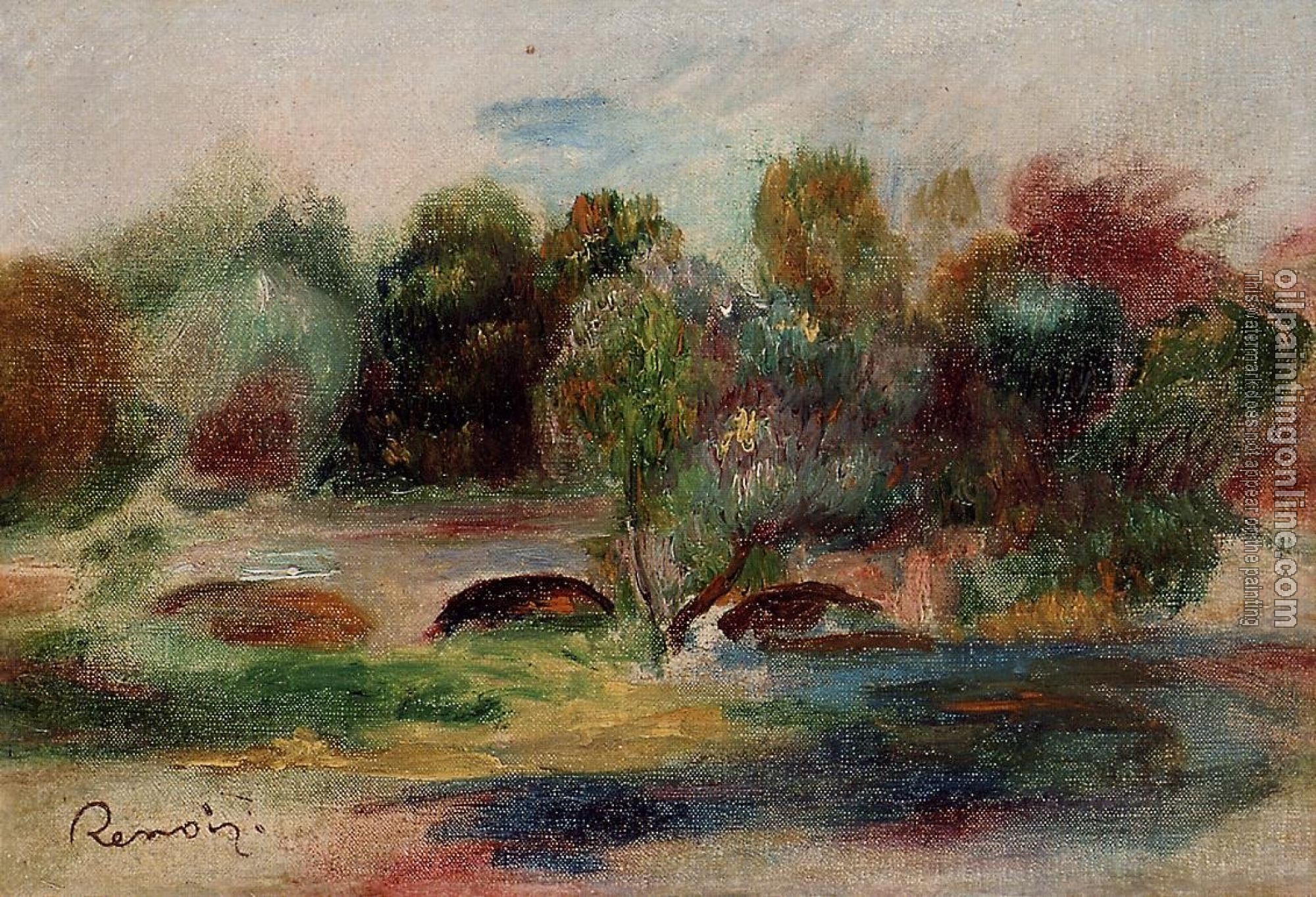 Renoir, Pierre Auguste - Landscape with Bridge